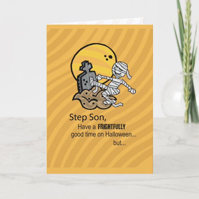 Tarjeta Step Son, la Hermosa Mummy Halloween (Anverso)