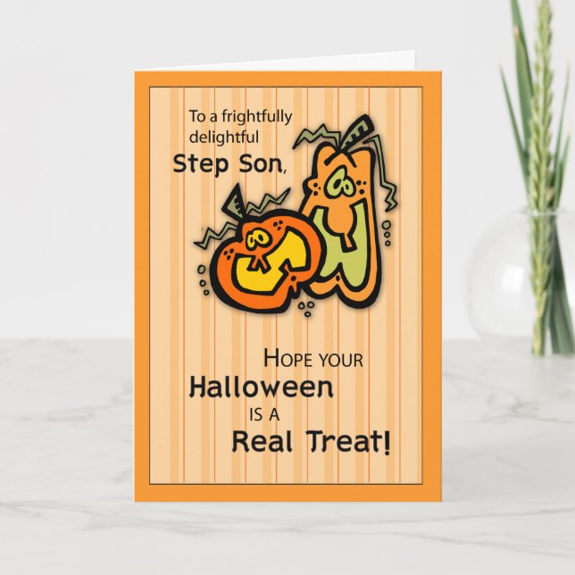 Tarjeta Step Son Pumpkins Halloween (Anverso)