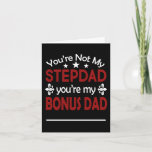 Tarjeta Stepdad Bonus Dad Stepfather Birthday Fathers Day<br><div class="desc">Dale a tu padrastro un regalo especial en su cumpleaños,  el día del padre o cualquier otro día.  ¡Un padrastro es un papá extra!  ¡Que tu bono papá sepa cuánto lo aprecias!</div>