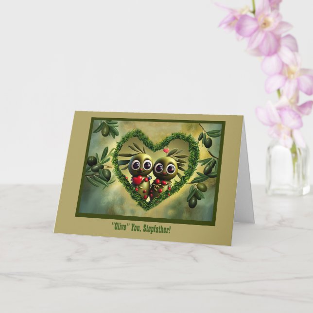 Tarjeta Stepfather Fathers Day Cute I Love You (Orquídea)