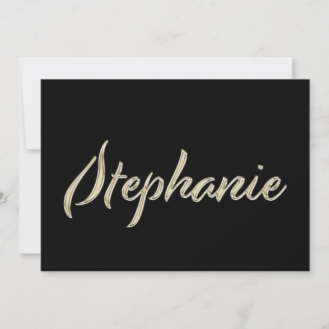 Tarjeta Stephanie white gold Handwriting Karte (Anverso)