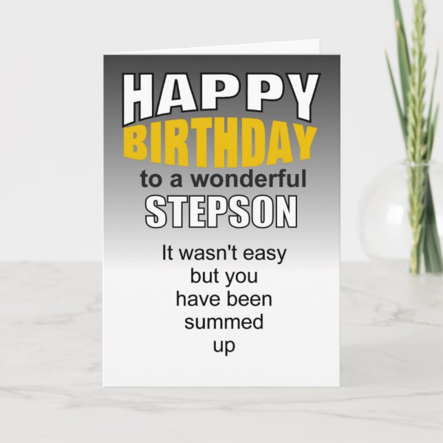 Tarjeta stepson feliz cumpleaños (Anverso)