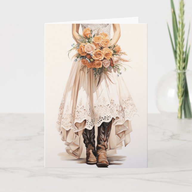 Tarjeta Stetson & Lace Boda: Bouquet Bliss (Anverso)