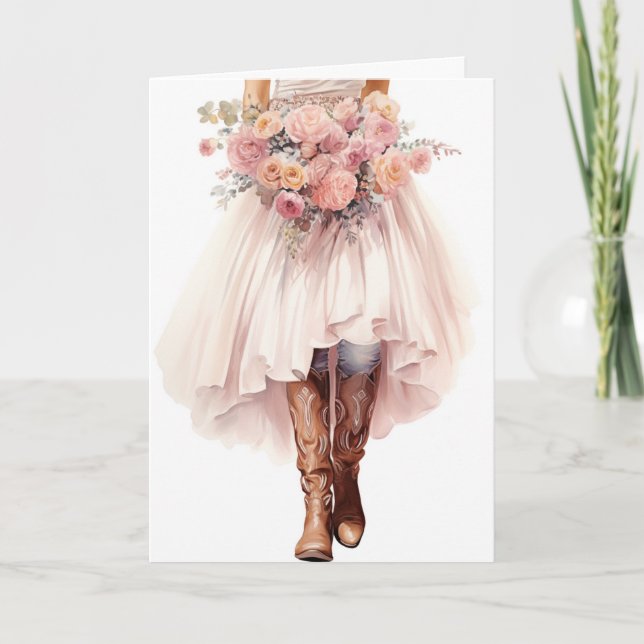 Tarjeta Stetson & Lace Boda: Cadenas y sueños de denim (Anverso)