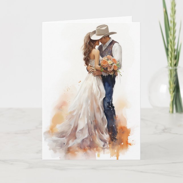 Tarjeta Stetson & Lace Boda: Corazones asociados (Anverso)