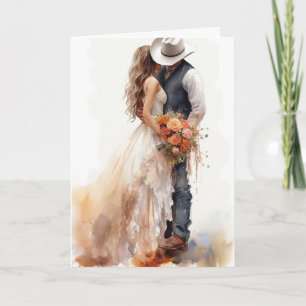 Tarjeta Stetson & Lace Boda: Elegancia de Cowboy