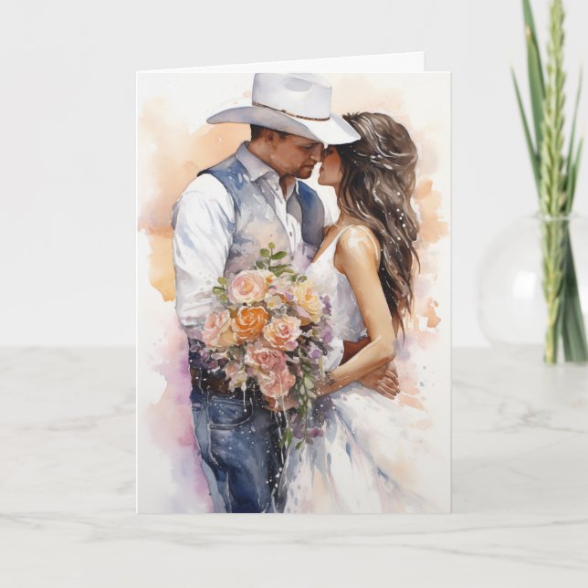 Tarjeta Stetson & Lace Boda: Lariat of Love (Anverso)