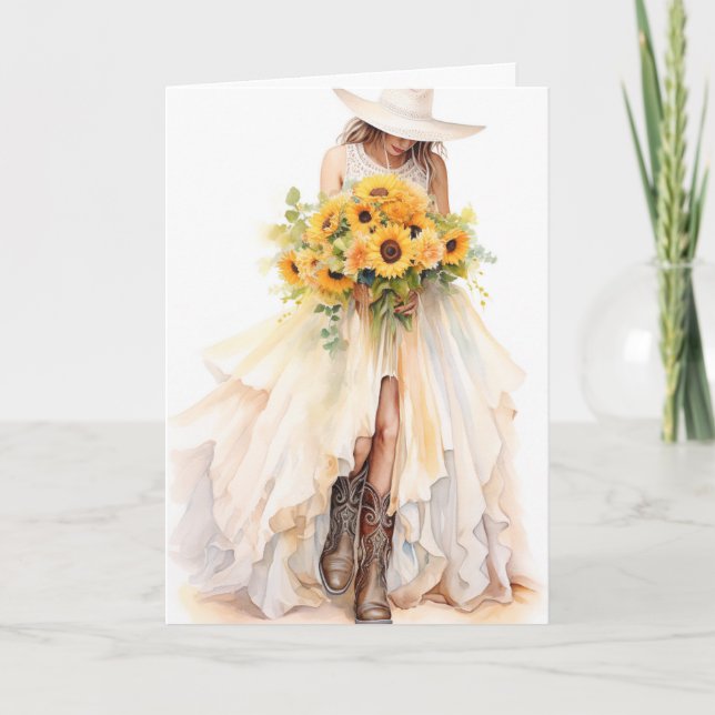 Tarjeta Stetson & Lace Boda: Radiancia Rustica (Anverso)