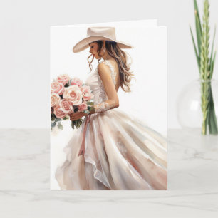 Tarjeta Stetson & Lace Boda: Rosa rústico
