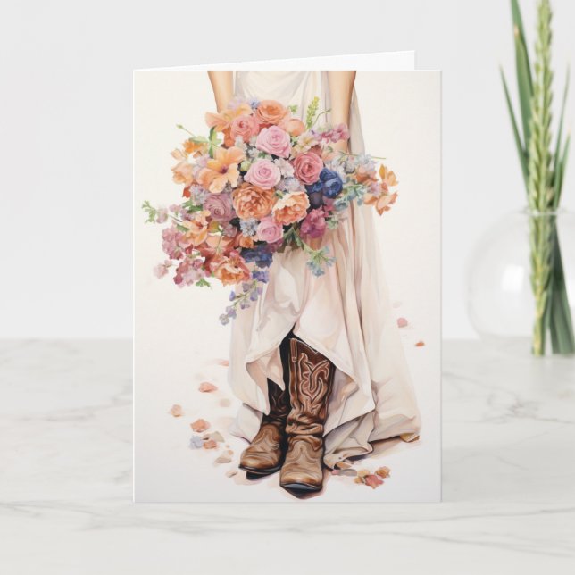 Tarjeta Stetson & Lace Boda: Susurros Florales (Anverso)