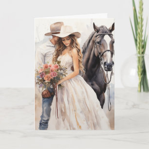 Tarjeta Stetson & Lace Boda: Susurros Occidentales