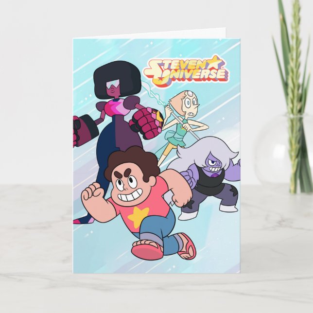 Tarjeta Steven Universe | Acción del Grupo Crystal Gem (Anverso)