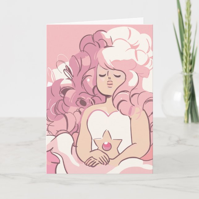 Tarjeta Steven Universe | Rosa de Ilustracion de cuarzo (Anverso)