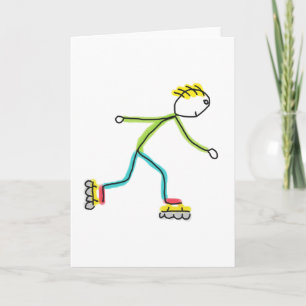 Tarjeta Stickman de patinaje en línea