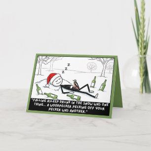 Tarjeta Stickman divertido de Navidad
