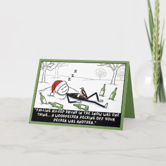 Tarjeta Stickman divertido de Navidad