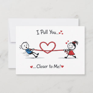 Tarjeta Stickman Tira y Afloja del Amor