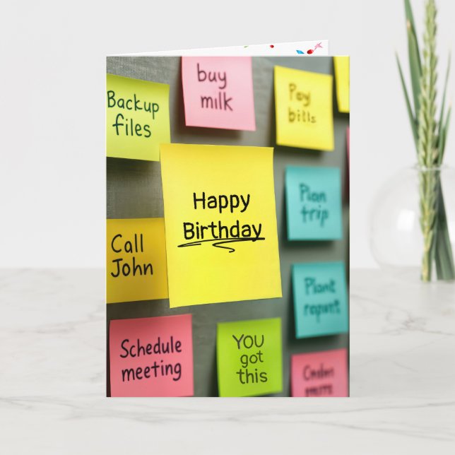 Tarjeta Sticky Note Birthday (Anverso)