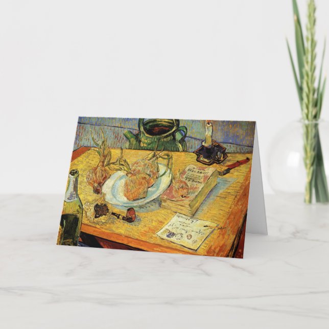 Tarjeta Still Life with Drawing Board por Vincent van Gogh (Anverso)