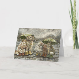 Tarjeta Still Together Whimsical Farmhouse Animals Rainy 