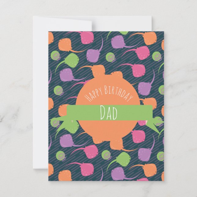 Tarjeta Stingray Happy Birday Dad Dad Abuelo (Anverso)