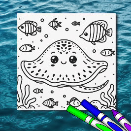 Tarjeta Stingray | Página de coloreado del niño