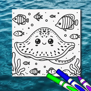 Tarjeta Stingray   Página de coloreado del niño