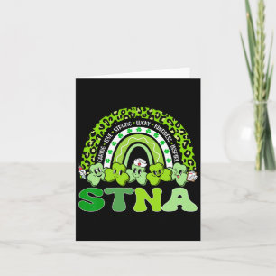 Tarjeta Stna St Patrick's Day Rainbow Boho Retro Enfermera
