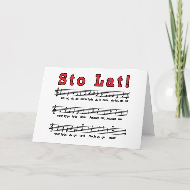 Tarjeta ¡Sto Lat! Canción (Anverso)
