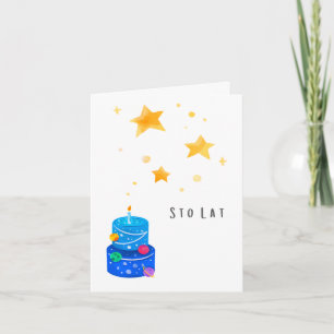 Tarjeta Sto lat cumpleaños polaco, felicitaciones por el d