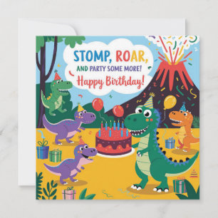 Tarjeta "Stomp, Roar y Fiesta algunos más - Diseño para ni