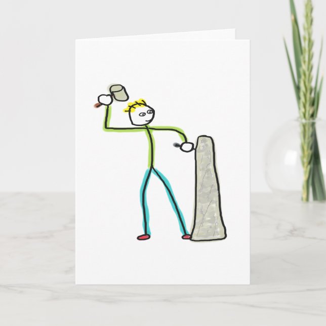 Tarjeta Stonemason Stickman (Anverso)