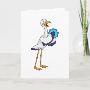 Tarjeta Stork como músico con ambourine