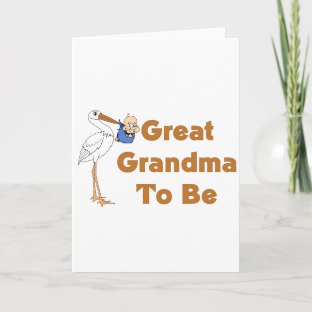 Tarjeta Stork Great Grandma to Be (Anverso)