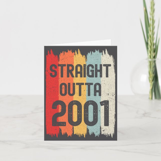 Tarjeta Straight Outta 2001 Funny Retro Birthday Awesome S (Anverso)