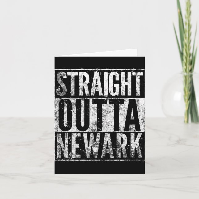 Tarjeta Straight Outta Newark New Jersey Distressed Effect (Anverso)