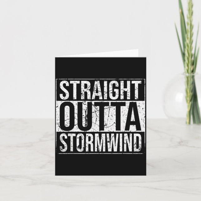 Tarjeta Straight Outta Wind Funny Wow Alliance Gamer Vinta (Anverso)