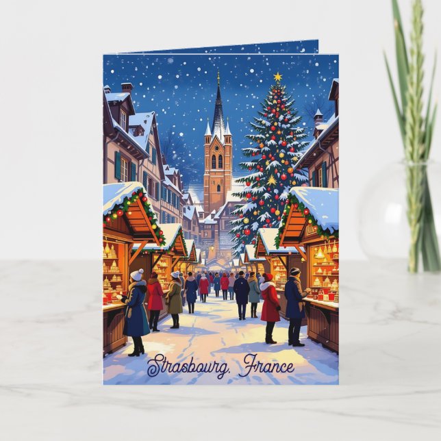 Tarjeta Strasbourg, France Christmas Market Personalized (Anverso)