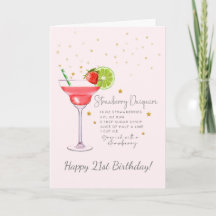 Strawberry Daiquiri Cocktail Happy Birday Card