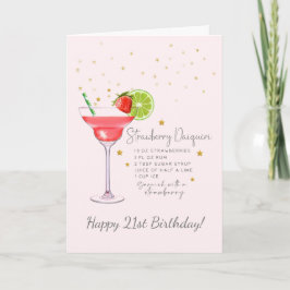 Tarjeta Strawberry Daiquiri Cocktail Happy Birday Card