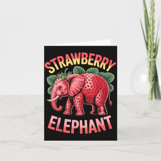 Tarjeta Strawberry Elephant Cute Meme Kids Italian Brainro (Anverso)