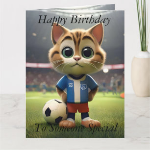 Tarjeta "Striker perfecto: El gato de fútbol 3D"