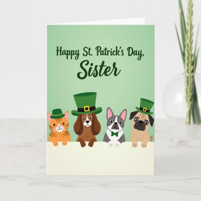 Tarjeta Striped Animals Holiday Card (Anverso)