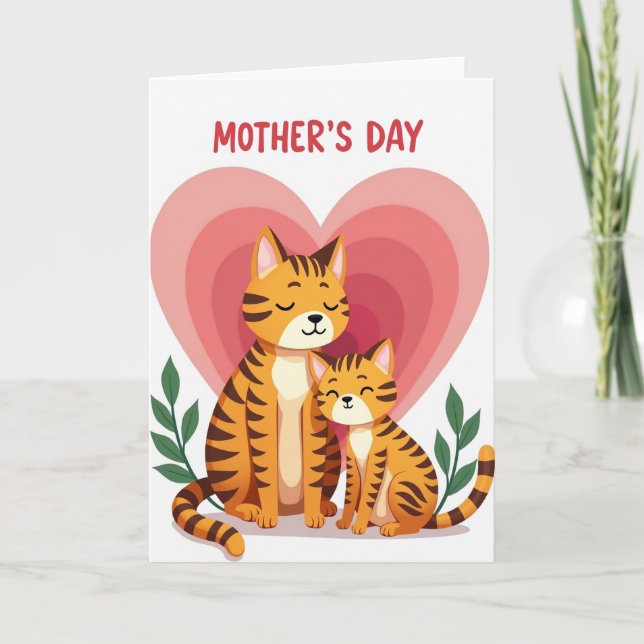 Tarjeta Striped Feline Love Card (Anverso)
