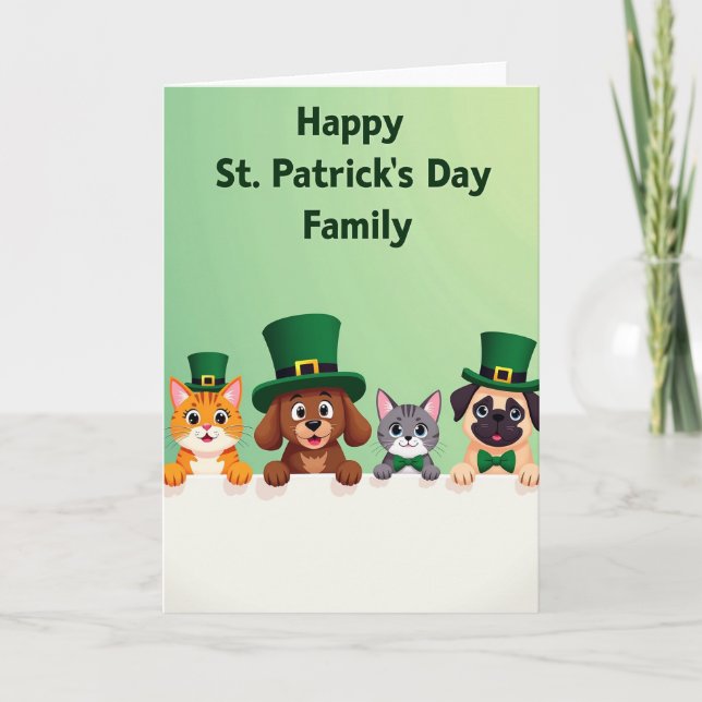 Tarjeta Striped Friends St Patricks Day Card (Anverso)