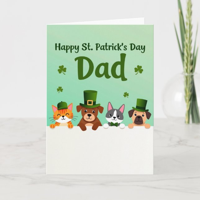 Tarjeta Striped Fur Happy St Patricks Card (Anverso)