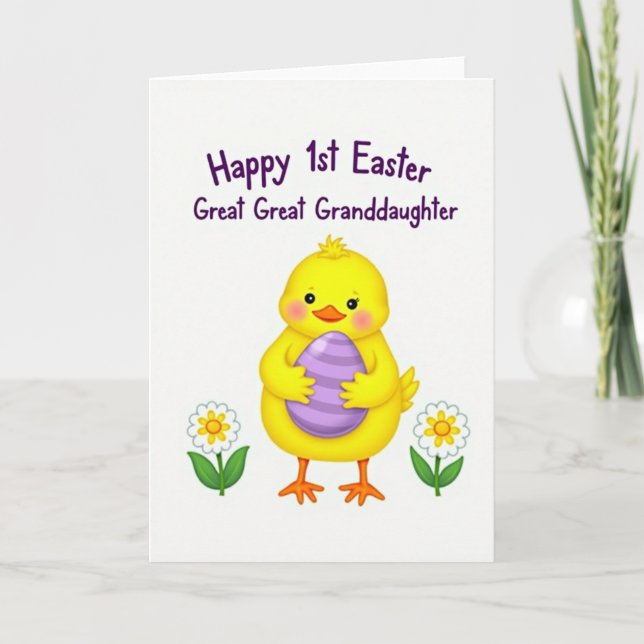 Tarjeta Striped Oval Happy Easter Card (Anverso)