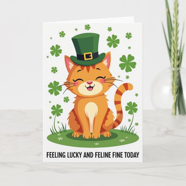 Tarjeta Striped Tabby Luck Card (Anverso)