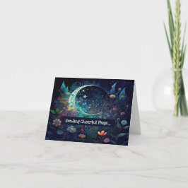 Tarjeta Stroke Get Well Card con Stars Moon & Flowers