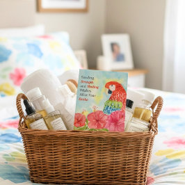 Tarjeta Stroke Healing Scarlet Macaws, Hibiscus